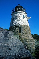 Castle Hill Light Built on Rock with Chiseled out Steps